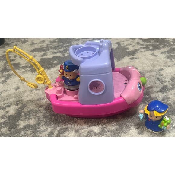 Fisher-Price Little People Sail 'N Float Boat-Pink & Purple